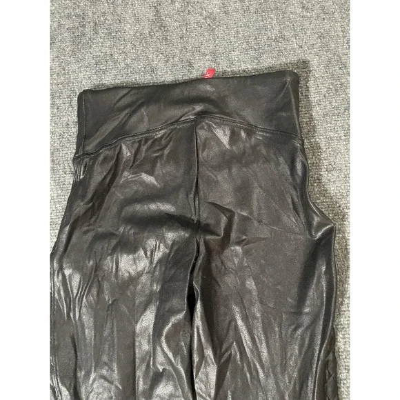 Spanx Leggings Womens XS Black Faux Leather Moto Quilted High Rise Shaping - Picture 8 of 11